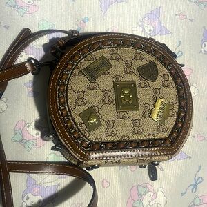 Brown round bear bag